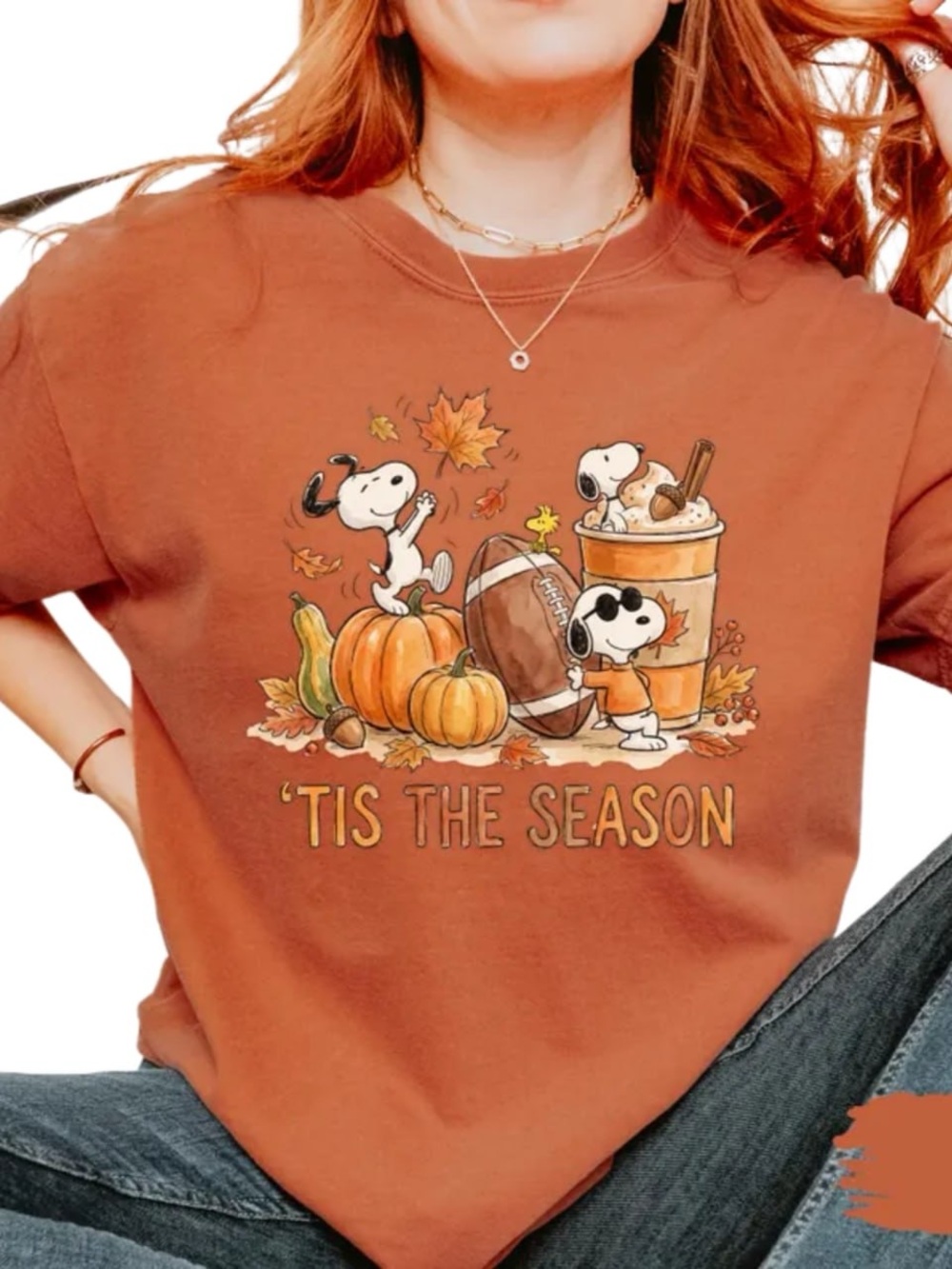 Comfort Colors Yam Peanuts Tis The Season Graphic Tee